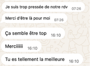 Échange de messages client