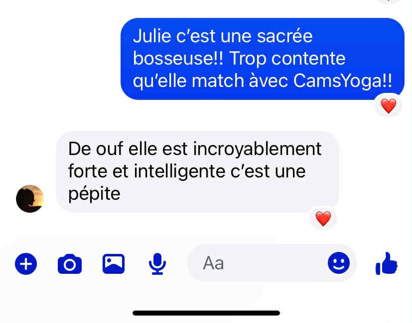 Échange Messenger avec une cliente