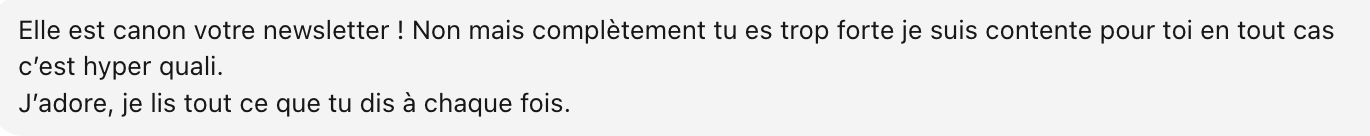 Message reçu à propos de la newsletter En Tandem